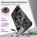 FUNMIKO for iPhone 16 Plus Case Wireless Charging & Military-Grade Protection - Trendy Floral Design for Women Girls, Matte Non-Slip Phone Cover with Shockproof Corners - Floral Sketch