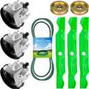 50" Deck Spindle Rebuild Kit for Cub Cadet/for MTD LTX1050KH LTX1050VT SLTX1050, Include 3 Spindles 618-05016 918-05016, 3 Blades 742-04053, 2 Idlers 753-08171, 1 162" Belt 754-04240
