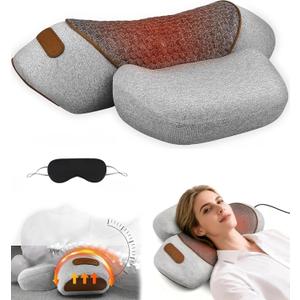 Neck Massager Pillow, 3-in-1 Neck Pillow, Massage Neck Hump for Shoulder Relief,Relieves Deep Tissue by Heating and Stretching,Ergonomic Cervical Traction Suppor