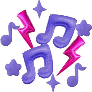 Kpop Balloons Kpop Korean Idol Balloons Rock and Roll Balloon Purple Music Balloon for Kpop Party Decorations Rock and Roll Music Birthday Party Decoration Hip-hop Demon K-pop Baby Shower Decorations