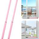 AceMining Sliding Door Security Bar,Heavy Duty Sliding Patio Door Lock Bar, 20-50inch Adjustable Multi-use Window Security Bars, Sliding Door Stopper, Pink, 2Pack