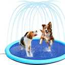 Dog Splash Pad for Large Dogs Heavy Duty, Non Slip Splash Pad for Kids and Dogs, Durable Summer Fun Sprinkler Pad for Outside (67IN)