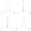 LIONWEI LIONWELI 6 Inch White Iron Plate Stand Holder Easel Display Stand for Plate, Picture, Photo, and More, 4 pcs.