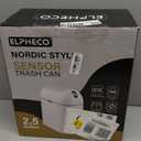 ELPHECO Bathroom Can, 2.5 Gallon Motion Sensor Waterproof Bin with Butterfly lid, Bathroom Decor Waste Basket Garbage Bin for Bedroom Kitchen and Office use, White with Grey Button