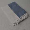 Deep Dream Tablecloth, Embroidered Waterproof Table Cloth Cotton Linen Wrinkle Free Anti-Fading Tablecloths Washable Dust-Proof Table Cover for Kitchen Dinning Party Christmas, 55 x 55 Inch - Grey/Blue 