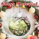 2 x Religious Ornament, Stained Glass Christmas Decorations, Christmas Ornaments for Tree, Holiday Ornament, Cross Gifts, Holiday Party Gifts, Gift Ideas & Xmas Gift