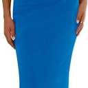 PRETTYGARDEN Women's 2026 Summer Formal Maxi Dresses Sleeveless One Shoulder Bodycon Ruched Mesh Wedding Guest Cocktail Dress (Blue, XL)