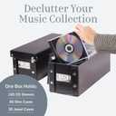 Snap-N-Store CD Storage Box - 2 Pack - Durable 5.1 x 5.1 x 13.2 Inch Disc Holders with Lids to Store up to 52 CDs - Black