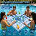 Floating Mahjong Table for Pool, 32 Inch Double-Sided Floating Poker Tray, Waterproof Floating Board for Adults Pool Hot Tub Lake Summer Party Games