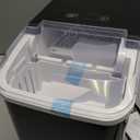 Sweetcrispy Countertop Ice Maker Machine, Portable Self-Cleaning Ice Machine with Ice Scoop, Basket and Handle, 9 Cubes in 6 Mins, 26.5lbs/24Hrs, 2 Sizes of Bullet Ice for Home Kitchen, Coal Black