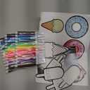 30 Pcs Crafts Color Your Own Magnet for Kids Sweet Treat Kit DIY Coloring Dessert Crafts DIY Coloring Magnet Ornaments for Art Party Favors