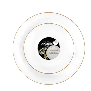 PLASTICPRO 7” & 10” Combo Plastic Plates Disposable Dinnerware Set, Trans White Hammered Design 128-Pack