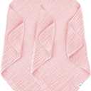 SWEET DOLPHIN Muslin Baby Bath Towels Blanket - 2 Pack 100% Cotton Towel for Babies, Infants, Toddlers - 40x40Inch - Highly Absorbent, Pink