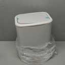 Cesun 2.1 Gallon Bathroom Trash Can with Swing-Top Lid, Small Stainless Steel Garbage Can with Removable Inner Bucket, Slim Waste Basket for Home, Office, Toilet, Bedroom, Living Room (White)