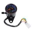 KIMISS Universal Motorcycle eter Gauge, for Cafe Racer & Cruisers, 12V LED Backlight Speedometer Kit, Dual Display, Easy Installation