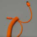 chubbycable Curly Chubby 120W Coiled USB C Fast Charging Cable Durable Braided Charger Cord for Car Compatible with iPhone 17-15 Series iPad, Orange+Orange, USB-A to Type-C, 2.13FT-6.56FT