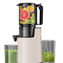 Cold Press Juicer, Masticating Juicer with 5.4" Wide Feed Chute, 350w Slow Juicer Machines Fit Whole Vegetables and Fruits with High Juice Yield, Easy to Clean (Pink)
