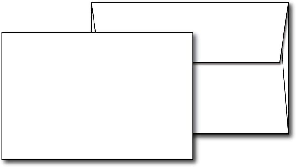 4" x 6" White Cardstock - Blank Stock for Invitations, Index or Note Cards - Heavy 80lb Cover Inkjet/Laser Printer Compatible - 100 Cards with Envelopes