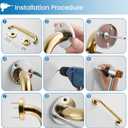 Grab Bars for Shower, Zynuhmo 2 Pack 12 Inch Anti Slip Stainless Steel Bathroom Safety Shower Grab Bar Handrails for Handicap Injury Pregnant Senior Assist Shower Handles(Titanium Gold, 1" Diameter)