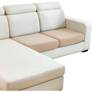 DISSA Waterproof Couch Cushion Covers, Washable Sofa Cushion Covers, Stretch Sofa Slipcovers, Sofa Seat Covers for Pets Furniture Protector (2-Pieces Loveseat Cushion, Ivory)