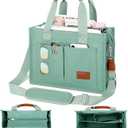 KKXIU Large Canvas Tote Bag for Women with Zipper and Compartments Crossbody Work Bible Messenger Purse Bag With Pockets