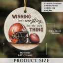 4 x Football Ornaments - Football Gifts for Christmas Tree Decorations - Double-Sided Printed Ceramic Christmas Ornament
