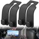 Car Seat Headrest Hooks for Purses and Bags, 2 Pack Car Seat Back Organizer Storage Hook, Car Purse Holder Between Seats Hanger, Headrest Back Seat Handbags Hook Hanging Accessories, Black