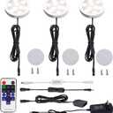 AIBOO Dimmable LED Under Cabinet Lights 3 Lamps Kit with RF Remote Control for Home Kitchen Counter Lighting (Natural White)