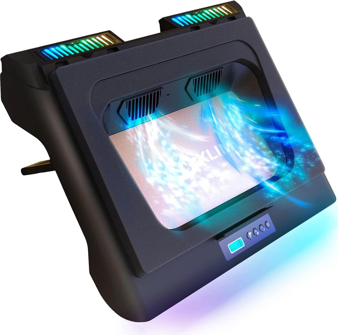 KLIM Everest Laptop Cooling Pad | New | Powerful Turbo-Fan 4300 RPM Laptop Cooler | Sealed Foam for Maximum Performance | Avoid Overheating and Protect Your Gaming Laptop | 14-17.3 in (Black)