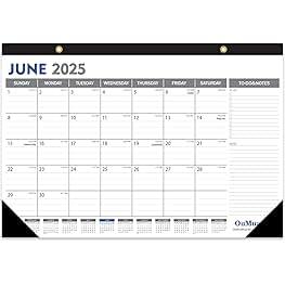 OuMuaMua 3-Pack Large Desk Calendars 2026-2027 - 18 Months from Jan. 2024 through Jun. 2025, 22" x 17" Desktop Wall Calendar with Julian Date To-do & Notes, Corner Protectors for School Home Office