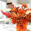 Fall Artificial Flowers for Decoration43Pcs Faux Flowers Arrangement with Dahlia Pampas Grass Mixed Autumn Floral Stems & Mini Pumpkin Vase Filler for Indoor Table Centerpiece Home Dcor (Orange Red)