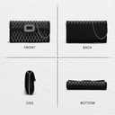 Rhinestone Handmade Evening Clutch Purses for Women, Formal Clutch Purse for Wedding, Party, Prom, Cocktail, Dinner (Black and Diamond Stripes)