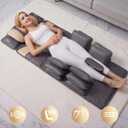 Full Body Massage Mat with Heat, 3D Body Stretching & Adjustable Lumbar Traction, Detachable Neck Shiatsu Roller, Airbag Compression, Vibration Massage Pad for Daily Relaxation