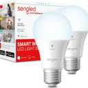 Sengled Smart Light Bulbs, WiFi Light Bulbs, Alexa Light Bulb, Smart Bulbs that Work with Alexa & Google Assistant, A19 Daylight (5000K) No Hub Required, 800LM 60W Equivalent High CRI>90, 2 Pack