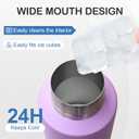 KEWIXY Insulated Dog Travel Water Bottle with Detachable Bowls, 3 in 1 Portable Dog Water Bottle Dispenser, Dog Accessories for Walking, Hiking, Camping, Outdoor (Lavender, 32 Oz)