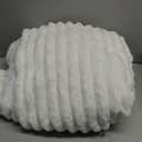 Exclusivo Mezcla Fleece Throw Blanket for Couch, Super Soft Striped Jacquard Bed Blanket, Lightweight Fuzzy Cozy for All Seasons, 50x60 Inches, Ivory