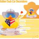 Yellow Duck Car Ornaments Rubber Duck Car Dashboard Decorations with Mini Cowboy Hat Scarf Sunglasses Swim Ring Necklace for Car Dashboard Decoration(Q28)