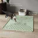 OHMO Cat Litter Mat Large Trapping Mat Premium Silicone Rubber 31.5x23.6 Sage Green, Waterproof and BPA Free Kitty Litter Box Mat, Easy to Clean and Keeps The Floor Tidy