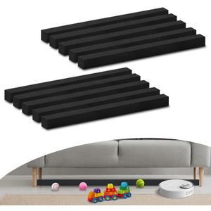 10 Pcs Under Couch Blocker, Under Bed Blocker for Pets Toys Barrier, Sponge Under Furniture Blocker with Strong Tapefor, Stopping Small Items from Getting Under Couch,Easy to Install, 17" L x 1.2" H