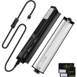 DXOPHIEX 8W HO T5 UVB Reptile Light Fixture with Bulb 12 inch, Bearded Dragon uvb Light bar with 10.0 Bulb for Reptiles Like Bearded Dragon Turtles Lizard Snake and Gecko