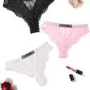 Avidlove Women Sexy Panties Lace Cheeky Panty Rhinestone Bikini Underwear 1-4 Pack, Size XL