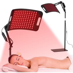 Red Light Therapy for body-660nm&850nm Infrared Light Therapy Lamp Device with Stand for Pain Relief,Muscle Recovery,Joint Support,360 Adjustable Head, Home Use red Light Therapy Panel (Black)