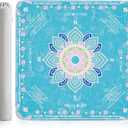Mahjong Mat for Table 32.4''x32.4'', Rolled Shipping, No Creases Mah Jongg Mat with Carrying Bag for American Mahjong, Poker, Board Games, Card Games & Dominoes - Cyan, 32.4 inches x 32.4 inches x 0.11 inches