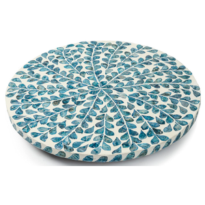 CLAYNIX Lazy Susan for Countertop  Lazy Susan for Table, Mother of Pearl Turntable Organizer, Wood Round Spinning Tray Rotating for Kitchen, Cabinet, Counter Spice Pantry.12.5 Inch