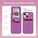 Bemal for iPhone 13 Wallet Case, Built-in Card Holder, RFID Blocking, PU Leather Kickstand, Magnetic Closure, Durable Shockproof Phone Cover for Women and Men, Violet