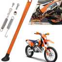 Dirt Bike Kickstand Motorcycle Kick Stand 7075 Aluminum with Springs Bolts for 125 150 200 250 300 350 450 500 EXC EXCF SX SXF XC XCF XCW XCFW Six Days Tpi 2017-2022 Supermoto Motocross Orange
