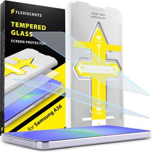 FlexiSchutz for Samsung Galaxy A36 5G Screen Protector with Installation Tool, Tempered Glass for Samsung A36 5g Screen Protector, HD Clarity, Buble Free, Anti Scratch [2 Pack]