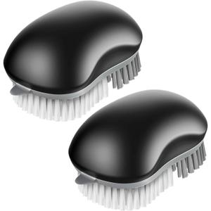 MR.SIGA Fruit and Vegetable Cleaning Brush with Non Slip Comfortable Grip, Pack of 2, Black
