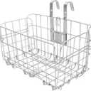 Folding Bike Front Basket Bicycle Wire Basket with Handles Easy Installation on Front Handlebar