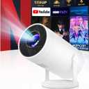 Mini Projector with WiFi and Bluetooth, 4k Support Portable Outdoor Projector, Smart Projector with Android, Built-in App Movie Proyector for Bedroom, Home Theater, Camping, Gaming